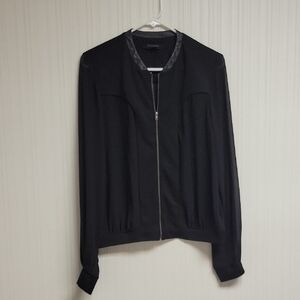 All Saints Black Bomber Jacket, Women's Xsmall Whimsigoth